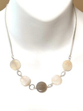 2/20$, Genuine Earthy Banded Agate Short Necklace, Natural Gemstone Bib Necklace